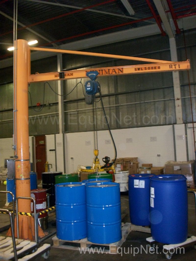 Miniman Mechan RTI Swinging Beam Pedestal mounted Overhead Demag SWL 500 Kgs Electric Drum Hoist 