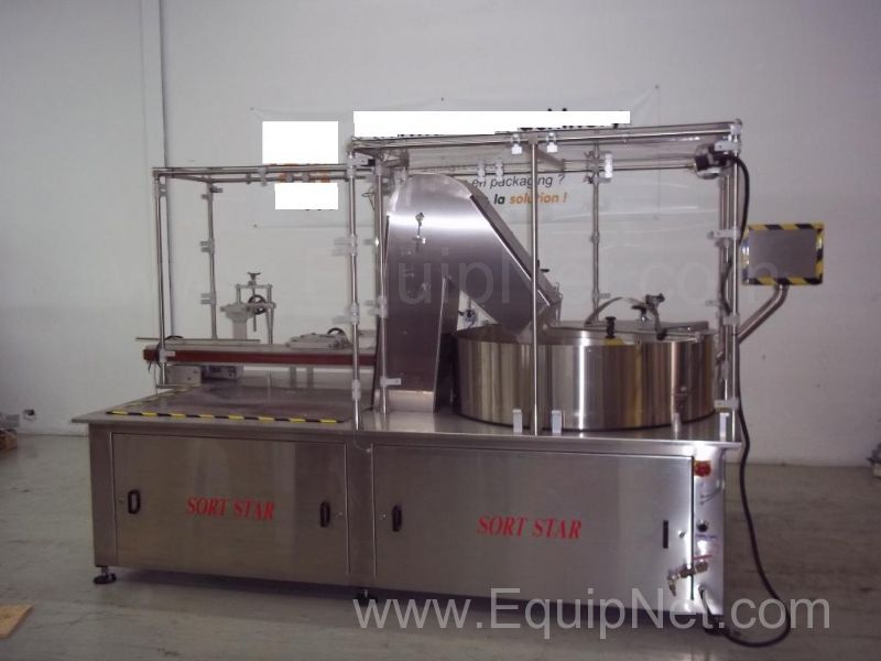 Capmatic Bottle Unscrambler with Integrated Bottle Elevator Model Sort Star