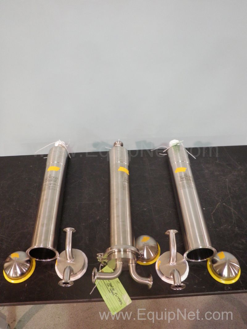 Lot of 3 Allegheny Bradley Stainless Steel 1 Round Filter Housings