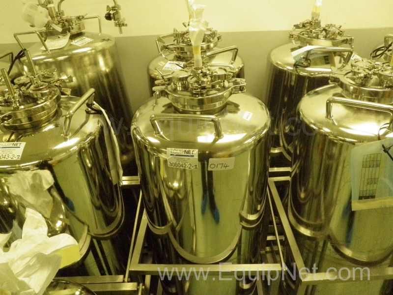 Lot of 2 Sartorius 98 Liter Stainless Steel Pressure Vessels