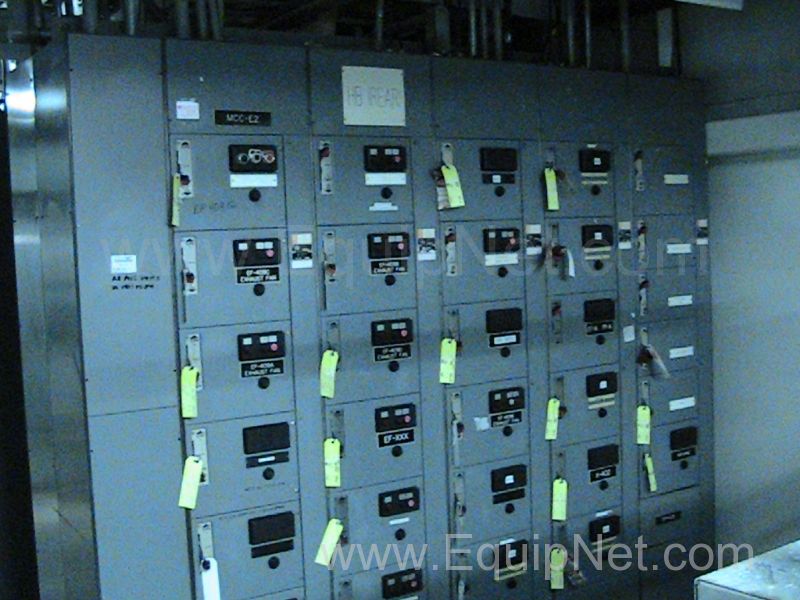 Lot of 4 Square D Model 5 MCC Panels with Approximate 70 Buckets MCC-E1