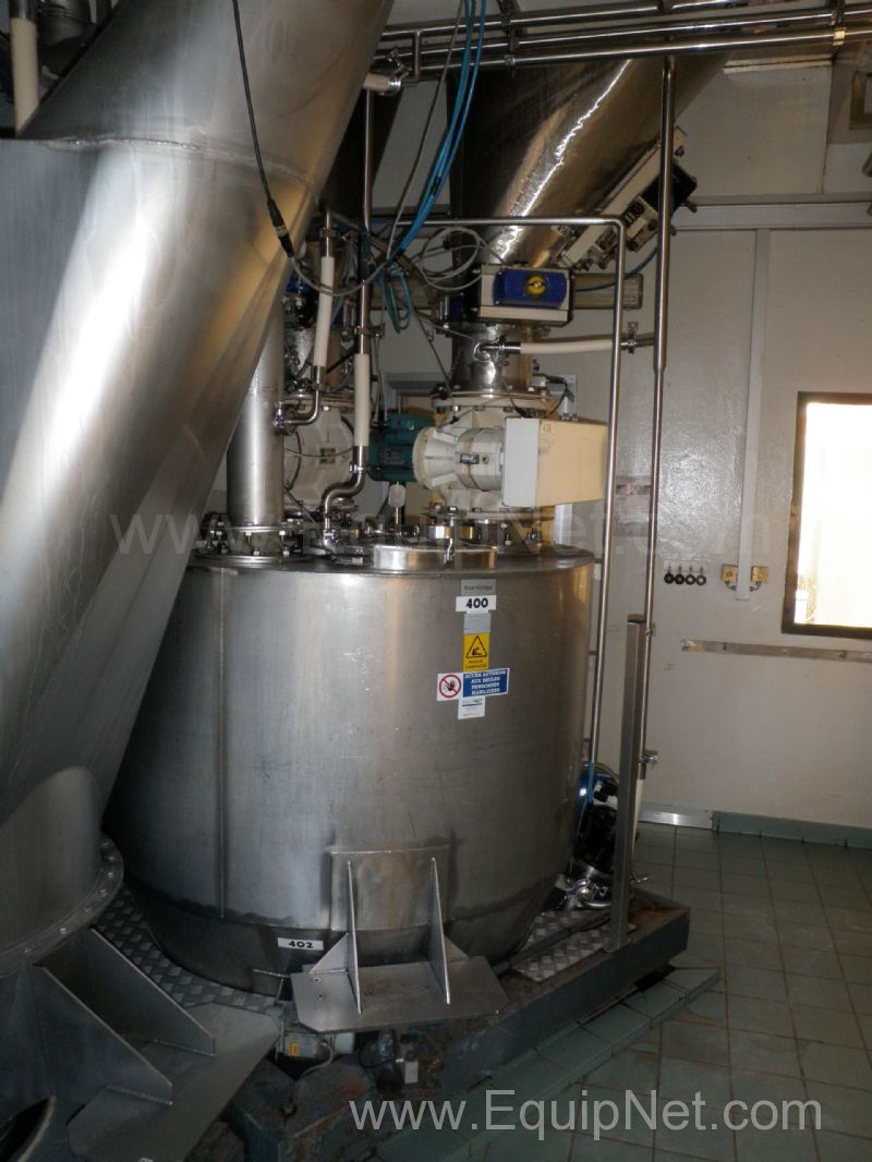 Ceram 2000 Litre Stainless Steel Coned Powder Pre mix weighing Feed Hopper