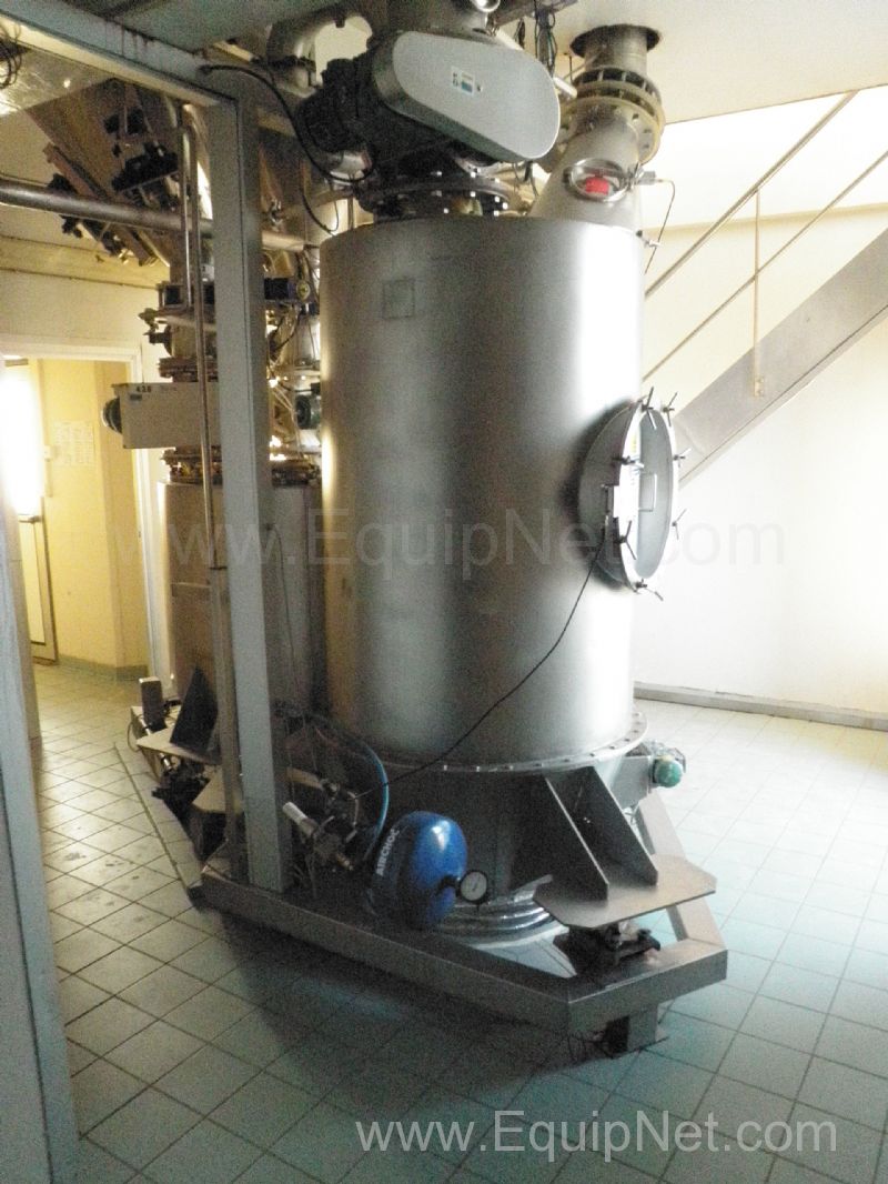 Ceram 1500 Litre Stainless Steel Coned Powder Pre mix weighing Feed Hopper