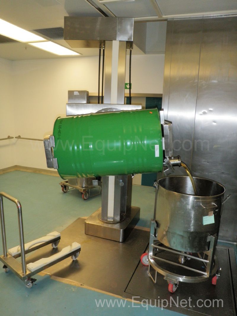 Harbruc Eng Stainless steel Swivelling Vertical SWL 300 Kgs Drum Lifting and Rotating Hoist