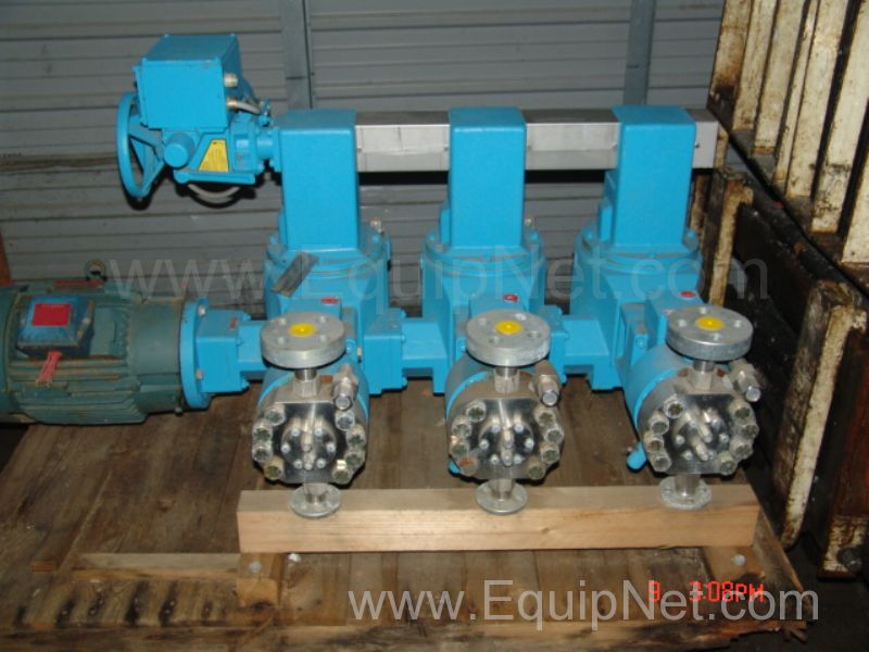 One Set of 3 American Lewa Freon Injection Metering Pumps