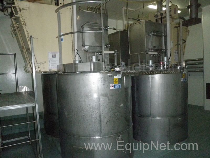 Ceram 4 off 500 Litre Stainless Steel Coned and Vented Feed Hoppers Tower 2
