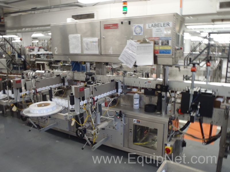 Avery XL4 Inline Front and Back labeler with Redundant label Heads