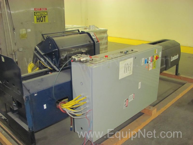 Lantech Automated Pallet Wrapper with Infeed and Discharge Conveyor