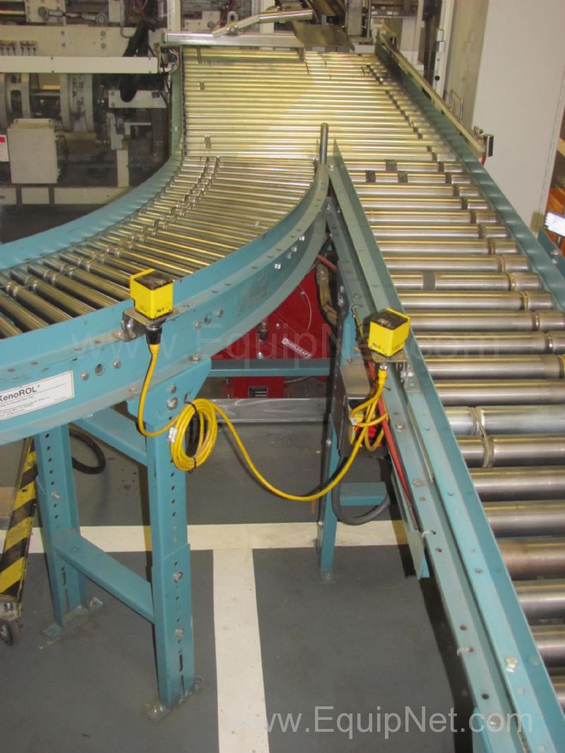 40 Feet of Xenorol Motorized Case Conveyor with Misc. Turns