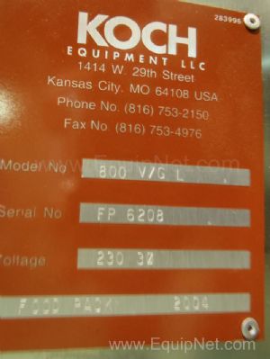 Koch Rotary Tray Sealer Model 800 V/G 
