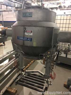 Gemco 10 Cu。Ft.不锈钢双锥搅拌机与Gemcomatic装载机