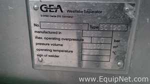 Westfalia/GEA SC120 Separator Centrifuge