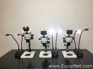 Lot Of 3 Stereo Microscopes With Light Sources