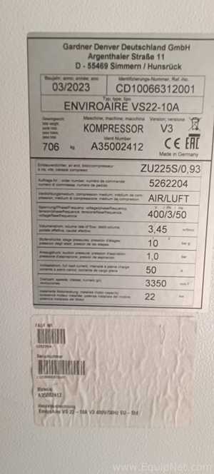 Gardner Denver EnviroAire VS22-10A Air Compressor with Air Dryer