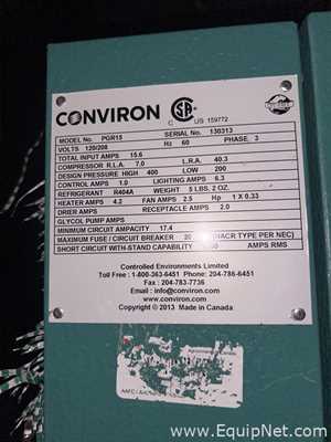 Unused Conviron PGR15 Reach In Plant Growth Chamber