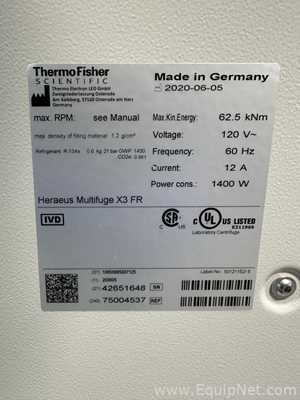 Thermo Scientific Heraeus Multifuge X3 FR High-Performance Refrigerated Floor Centrifuge