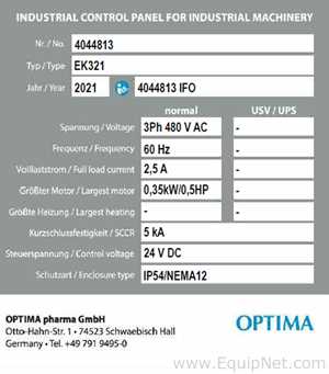 Linha de Envase de Seringa Optima Flexofill. Sem Uso