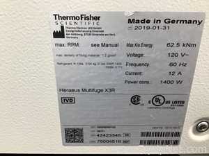 Centrífuga para Laboratórios Thermo Fisher Scientific Heraeus Multifuge X3R