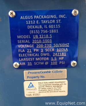 Algus Packaging, Inc. U8128.5 Blister Sealer
