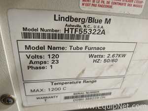 Lindberg and BlueM HTF55322A Split Hinge Tube Furnace with Control Console
