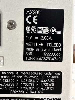 Mettler Toledo AX205 Analytical Balance