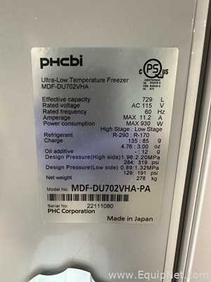 PHCBI MDF-DU702VHA-PA Ultra Low Temperature Freezer