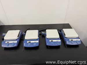 Lot of 4 IKA C-MAG HS 7 Hot Plate Stirrer with ETS-D5 Temperature Controller