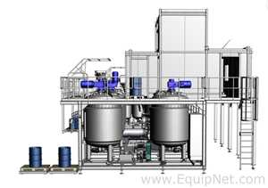 NETZSCH Industrial Premix Extension Skid 1-2 - Two 4,000 L Agitator Tanks, Maxshear Mixer and Pump