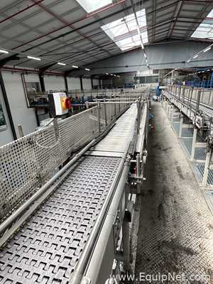 Sipac and Anduze Overhead Conveyor Belt from Spiral Elevator to Palletiser - Line 1