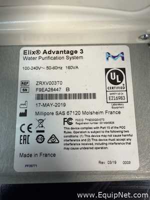 Sistema de Purificación y Destilación de Agua Millipore Elix Advantage 3