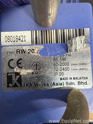Lot of 3 IKA Eurostar PWR CV S1 and IKA RW20.n S1 Lab Mixers