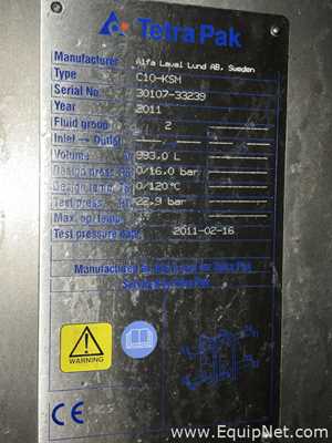 Alfa Laval Tetra Pak C10-KSM 993 Litre Stainless Steel Plate and Frame Heat Exchanger w Flow Meter