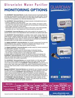 Sistema de Purificação e Destilação de Água Atlantic Ultraviolet Corporation Sanitron s2400C