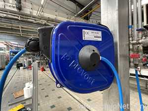 Nederman Hose Reel and Prevost Air Line Reel on Stand