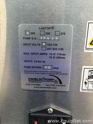Unibloc Pump Inc LabTop 200 Sanitary Stainless-Steel Positive Displacement Rotary Lobe Pump System