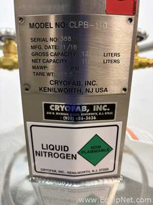 Equipamento de Apoio Criogênico aço inox CryoFab CLPB-110