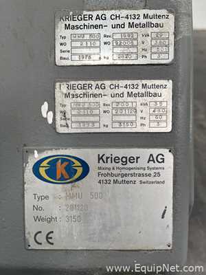 KRIEGER Vacuum 500 L Mixer Homogenizer MOLTO-MAT-UNIVERSAL type MMU-500Mixer