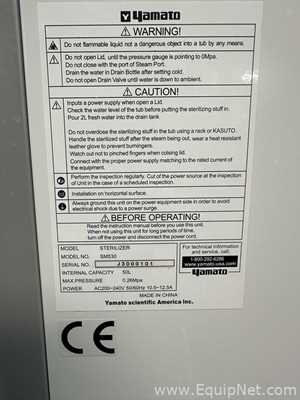 Yamato Scientific SM530 Autoclave