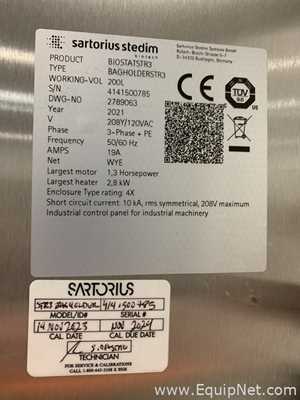 Sartorius BioStat STR-3 200 Liter Single Use Bioreactor