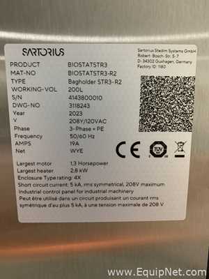 Sartorius BioStat STR-3 200 Liter Single Use Bioreactor - BR01