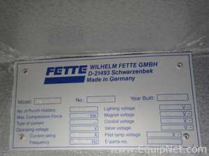 Fette 3090 Small b Tooled Double Sided Rotary Tablet Press - Suite 407