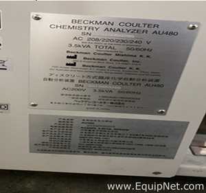 Beckman Coulter AU480 Clinical Chemistry Analyzer