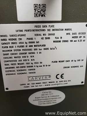 Carver  5403CE 4PL0002 18x18 In Auto Hot Press