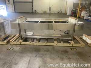 Lot of 3 Stainless Steel Laboratory Sinks w/ height adjustable hydraulic lifts