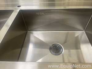 Lot of 3 Stainless Steel Laboratory Sinks w/ height adjustable hydraulic lifts