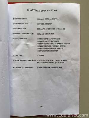 Uniequip Autoklav SA-300H 40L Autoclave