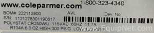 Lot of 2 Cole-Parmer Polystat CR250WU Cooling/Heating Recirculating Chillers