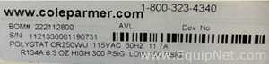 Lot of 2 Cole-Parmer Polystat CR250WU Cooling/Heating Recirculating Chillers