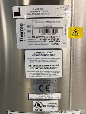 Equipamento de Apoio Criogênico Thermo Scientific CryoExtra 40 CE8140