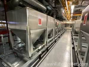 Lot of 24 Off Brookeson Material Handling Ltd 1425 Litre Stainless Steel IBCs